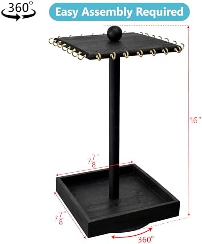 Ikee Design Wooden Rotating Jewelry Display Tower