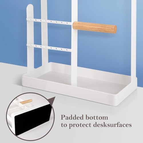 ProCase Jewelry Stand Holder Organizer 4-Tier with Ring Tray - Medium White