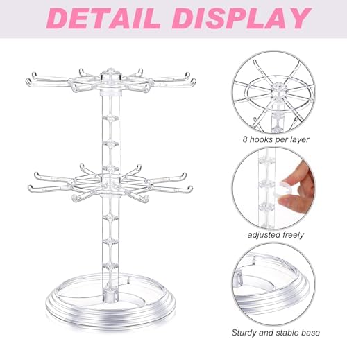 2 Pack Rotating Jewelry Display Stand for Earrings and Bracelets
