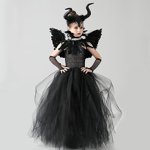 IBTOM Castle Halloween Witch Costume for Girls Kids