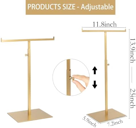 Adjustable Height 2 Pack Jewelry Tower Stand for Necklaces and Handbags
