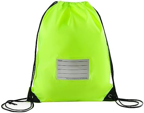 20 Pcs Fluorescent Green Drawstring Bags for Travel Gym Sports