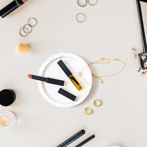 Natural Marble Tray for Rings and Jewelry 59 Inch Round Decorative Dish