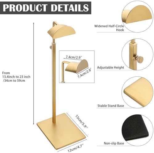 Hipiwe Gold Metal Handbag Stand with Adjustable Height