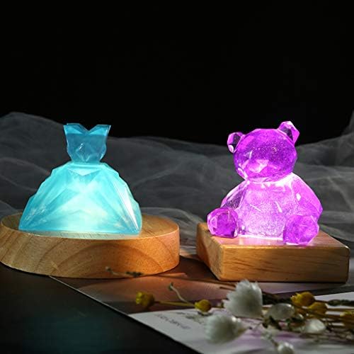Round Display Base LED Lighted Stand for Crystal Glass Resin Art