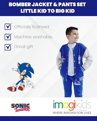 SEGA Sonic the Hedgehog Fleece Bomber Jacket and Jogger Pants for Kids