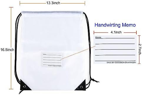 20 Pcs White Drawstring Bags for Travel Gym Sport