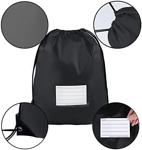 20 Pcs Black Drawstring Bags for Travel Gym Sport