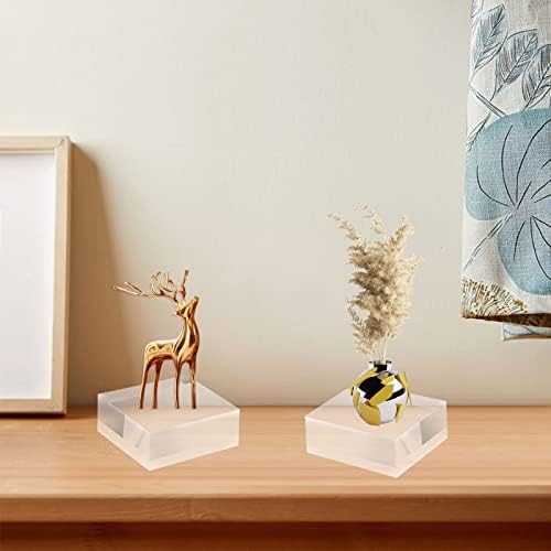30pcs Acrylic Square Display Blocks - 2x2x1 Inches Clear Jewelry Stand Organizer
