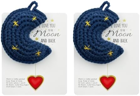 Handmade Crocheted Moon Hug Token Gift
