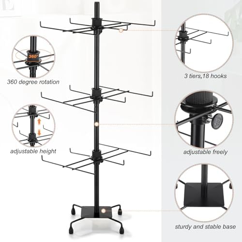 2 Pcs Adjustable Metal Jewelry Display Stand with Hooks 1