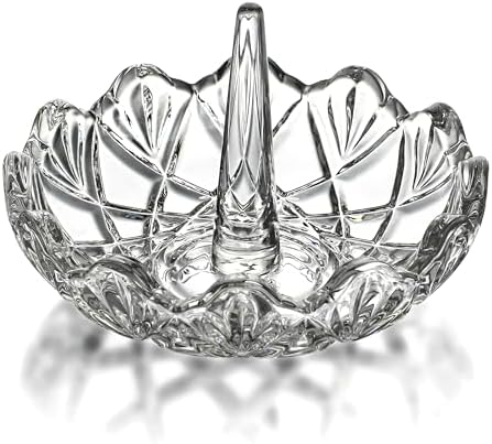 HD Clear Crystal Ring Holder Wavy Glass Jewelry Dish