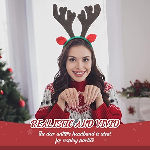 Zubebe 48 Pcs Christmas Reindeer Headbands with Antlers