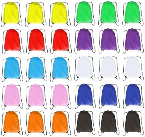 Bulk Drawstring Backpacks 30 Pack Gym Sports Bags for Travel and More