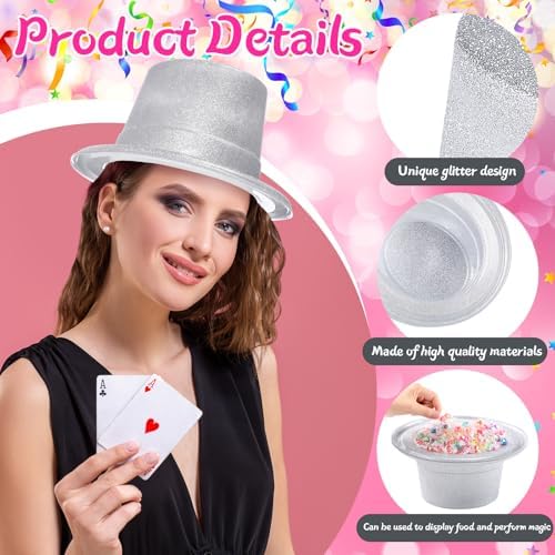 Hillban 24 Pcs Halloween Glitter Hats for Adults