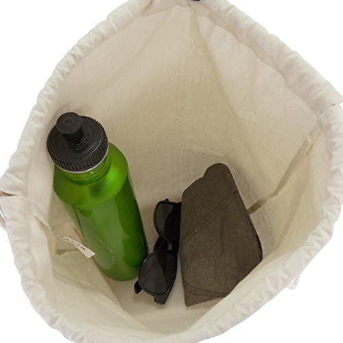 DALIX Canvas Drawstring Backpack 12 Pack Natural