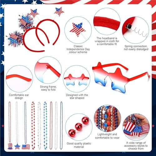 39 PCS Fourth of July Accessory Set for Women