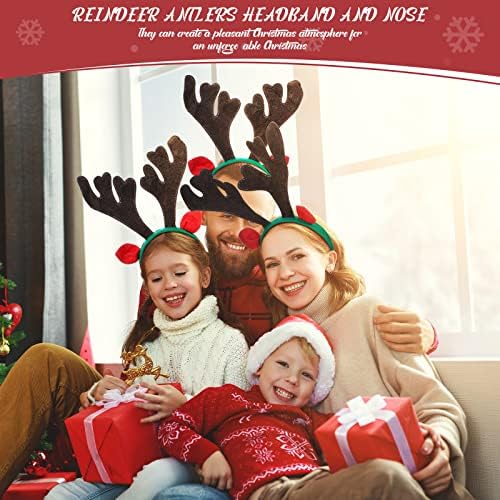Zubebe 48 Pcs Christmas Reindeer Headbands with Antlers