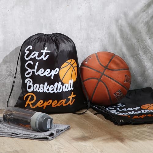 Windyun 16 Pcs Basketball Pattern Drawstring Bags