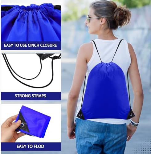 Shappy 120 Pcs Drawstring Backpack Sport Gym Bag Set