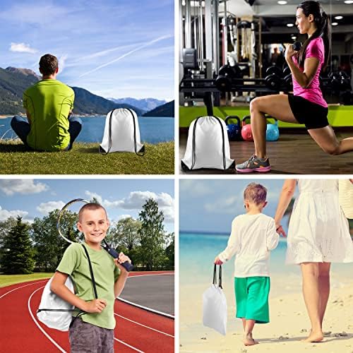 PLULON 25 Pcs White Drawstring Gym Bags