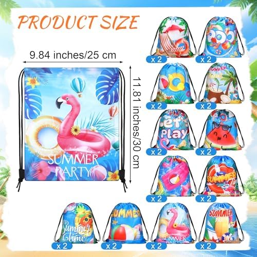 MIMIND 24 Pcs Drawstring Backpacks for Beach Parties