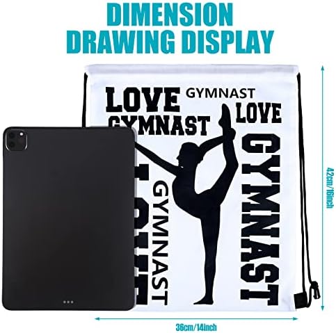 Sadnyy 32 Pcs Gymnastics Gift Set Drawstring Bag Keychain Bracelets