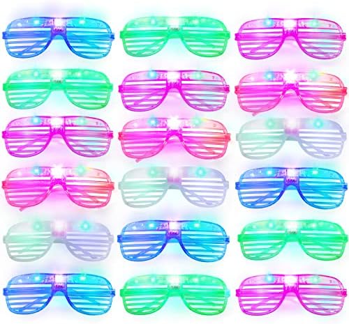 15 Pack Neon Light Up Glasses 5 Colors LED Party Shades