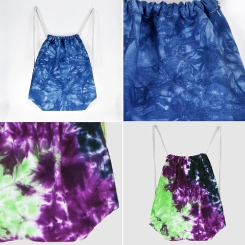12 Pcs White Tie Dye Drawstring Tote Bags Set