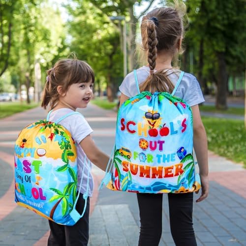 Kacctyen 30 Pcs Summer Drawstring Gift Bags for Graduation and Classroom Parties