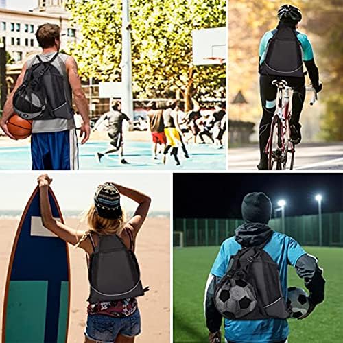 Louenth Sports Drawstring Backpack with Ball Net