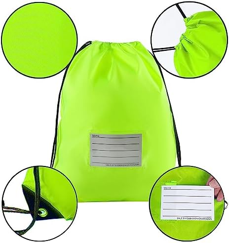 20 Pcs Fluorescent Green Drawstring Bags for Travel Gym Sports