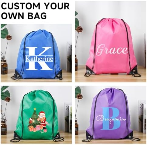Custom Drawstring Bags with Logo 100 Pack Gym Travel Backpacks
