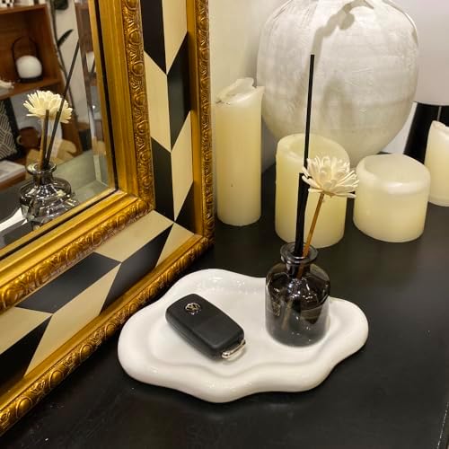 White Ceramic Jewelry Tray with Cloud Shape