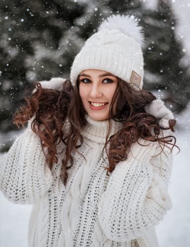 Bluetooth Beanie Hat for Women Girls with Stereo Headphones and Mic