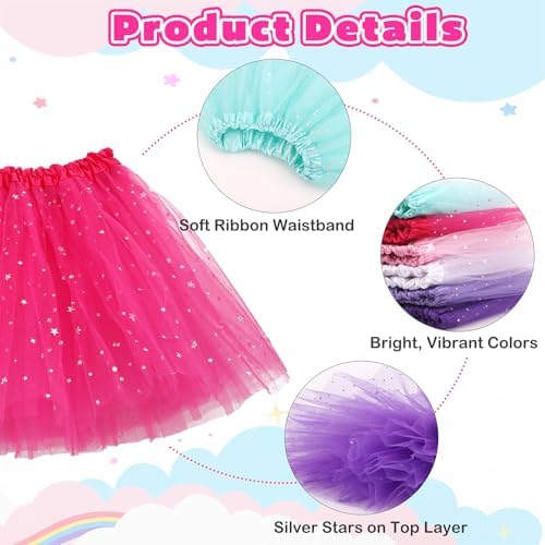 Kilofly 6pc Girls Ballet Tutu Birthday Party Favor Dress Skirt Set