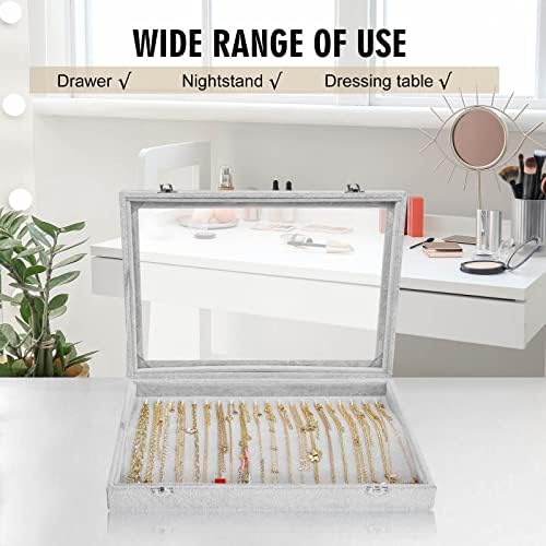Siveit 20 Hook Grey Necklace Display Box