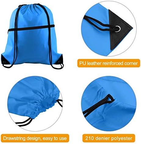 KUUQA 12Pcs Drawstring Gym Bag with Zipper Pocket