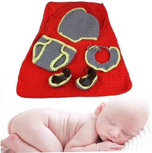 Unisex Newborn Rabbit Ear Knitted Photo Outfit Set for Boys Girls