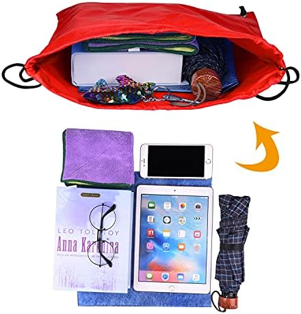 PLULON 30 Pcs Red Drawstring Bags for Yoga Travel and Outdoor Use