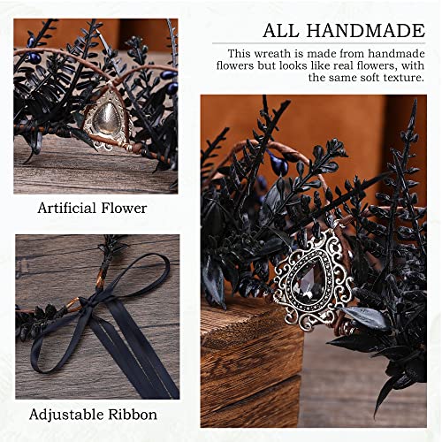 MOSTORY Handmade Gothic Flower Crown for Men Women Cosplay Costume