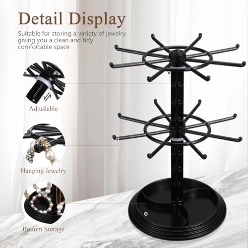 2 Tier Jewelry Stand Black Keychain Holder
