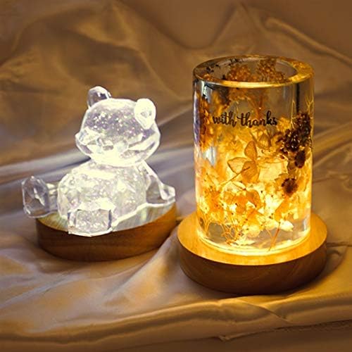 Round Display Base LED Lighted Stand for Crystal Glass Resin Art