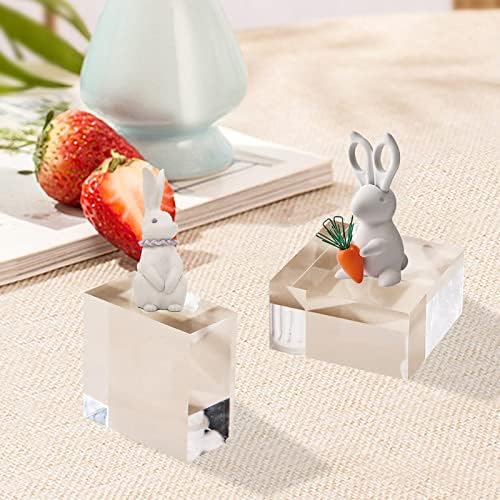 30pcs Acrylic Square Display Blocks - 2x2x1 Inches Clear Jewelry Stand Organizer