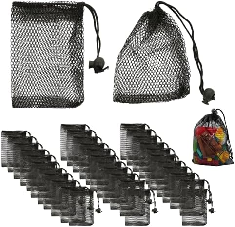 35 Pcs Small Mesh Drawstring Bags for Travel and Gym Use
