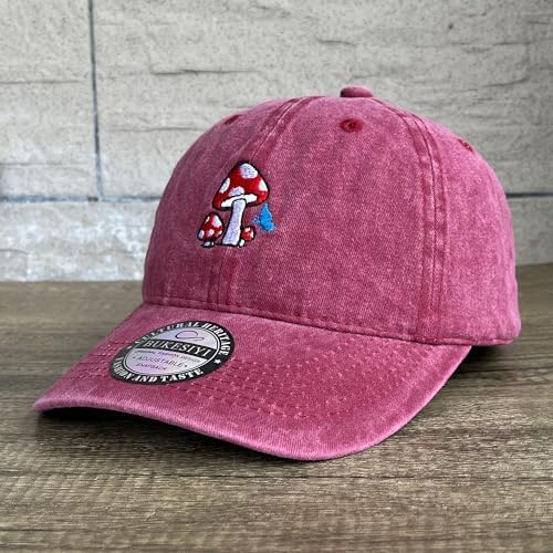 Mushroom Embroidered Snapback Hat for Men Women