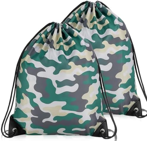 Camo Drawstring Backpack 2PCS Waterproof Lightweight 138 165 Inch Party Favor Bag