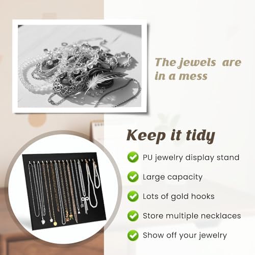 Necklace Display Stand 4 Pack Velvet Hooks Organizer