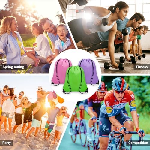 150Pcs Drawstring Backpack Bulk Nylon 10 Colors