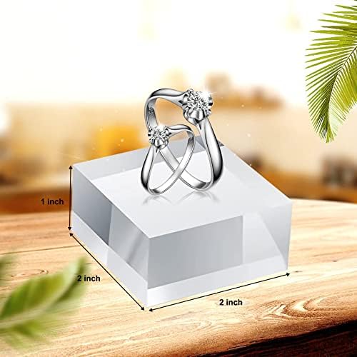 30pcs Acrylic Square Display Blocks - 2x2x1 Inches Clear Jewelry Stand Organizer